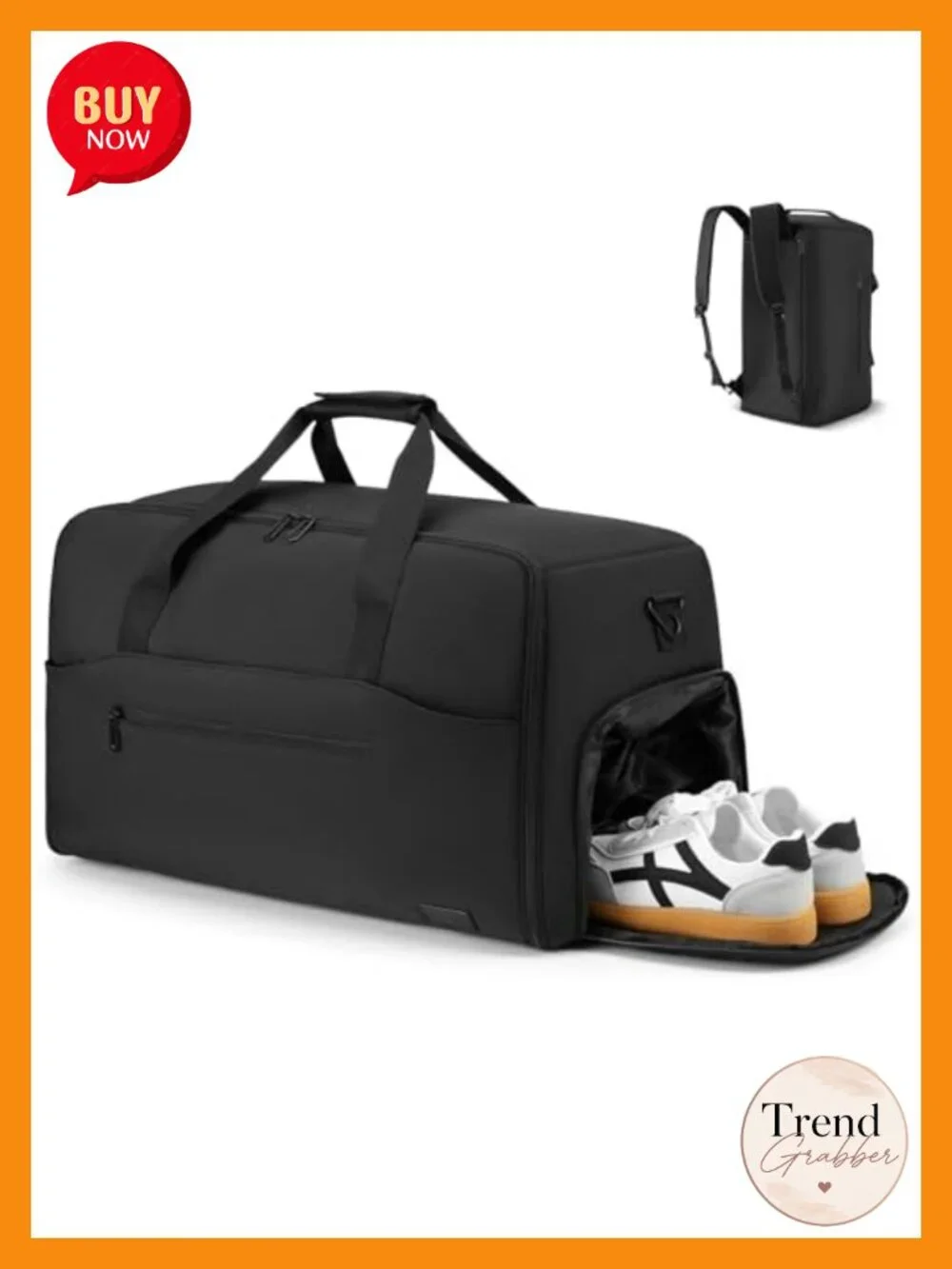 Convertible Garment Duffle Bag for Men, Expandable Travel Suit Bag with Shoe